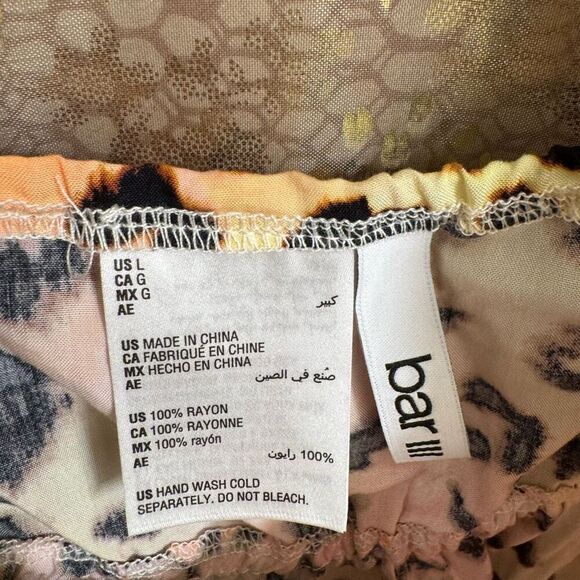 Bar III Plunge Cut Pink Yellow Cheetah Print Swim Cover-Up Maxi Dress Large NWT - Picture 8 of 11